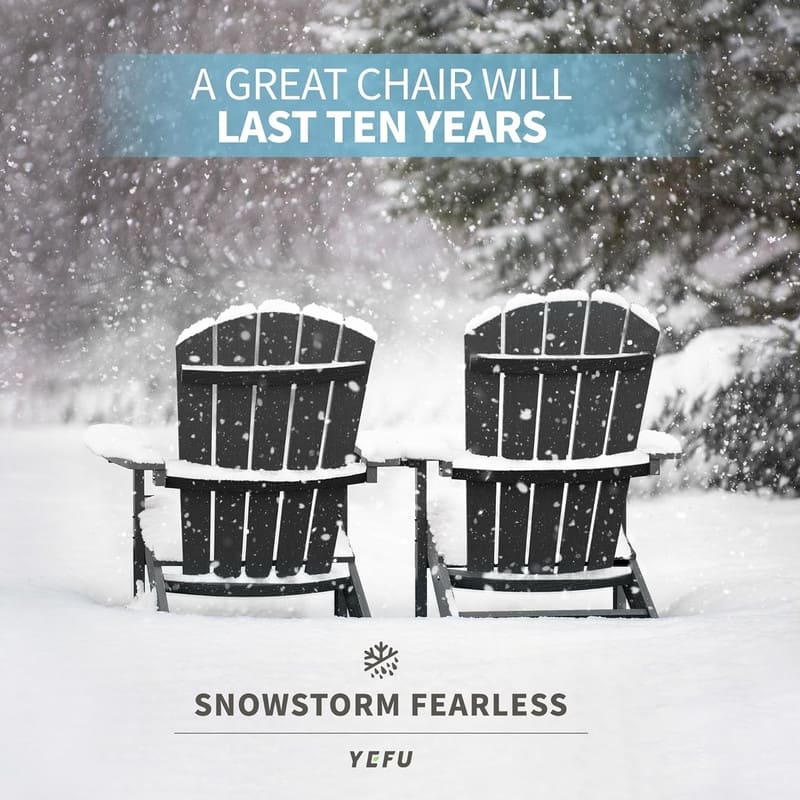 WINSOON All Weather HIPS Outdoor Plastic Adirondack Chair