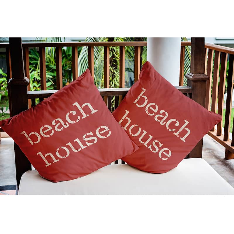 Beach House Nautical Indoor/Outdoor Throw Pillow