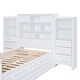 preview thumbnail 11 of 12, Twin Size Platformbed w/ Vertical All-in-One Cabinet & 4 Drawers, Wooden Bedroom Bedfram, No Spring Box Required, Gray