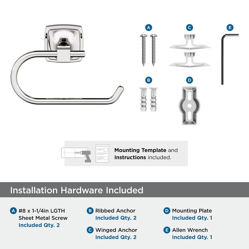 Amerock Stature Wall Mounted Euro Toilet Paper Holder