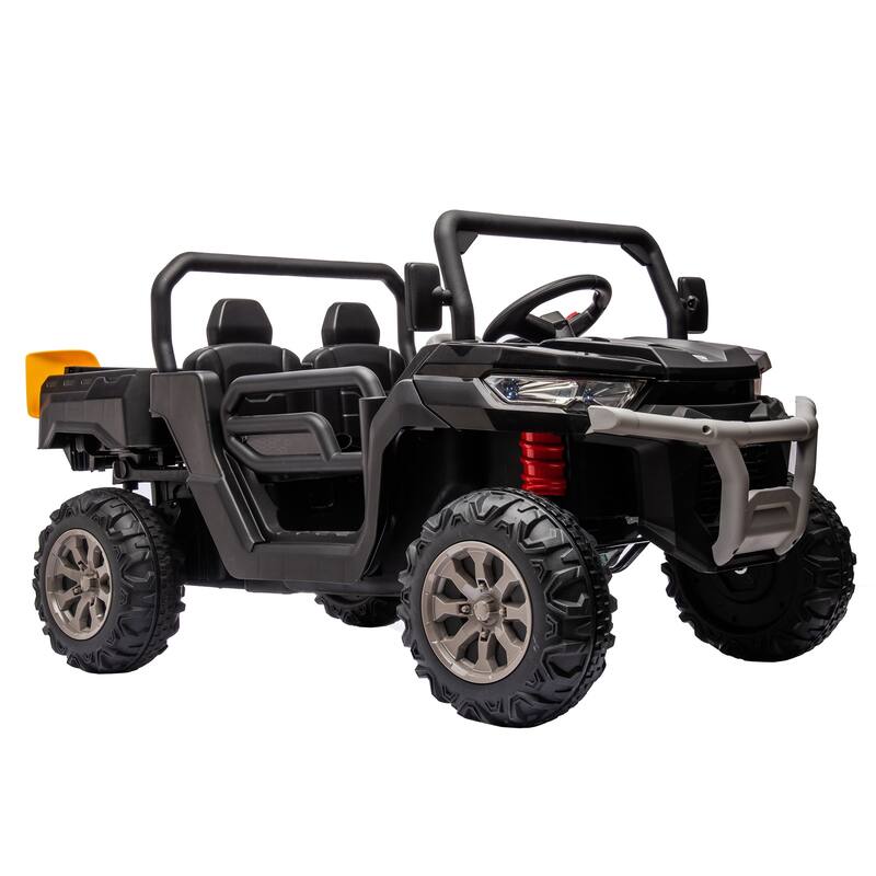 Kids Electric Ride-On Dump Truck, 24V 2-Seater UTV with 2x200W Motor, Music & LED Lights