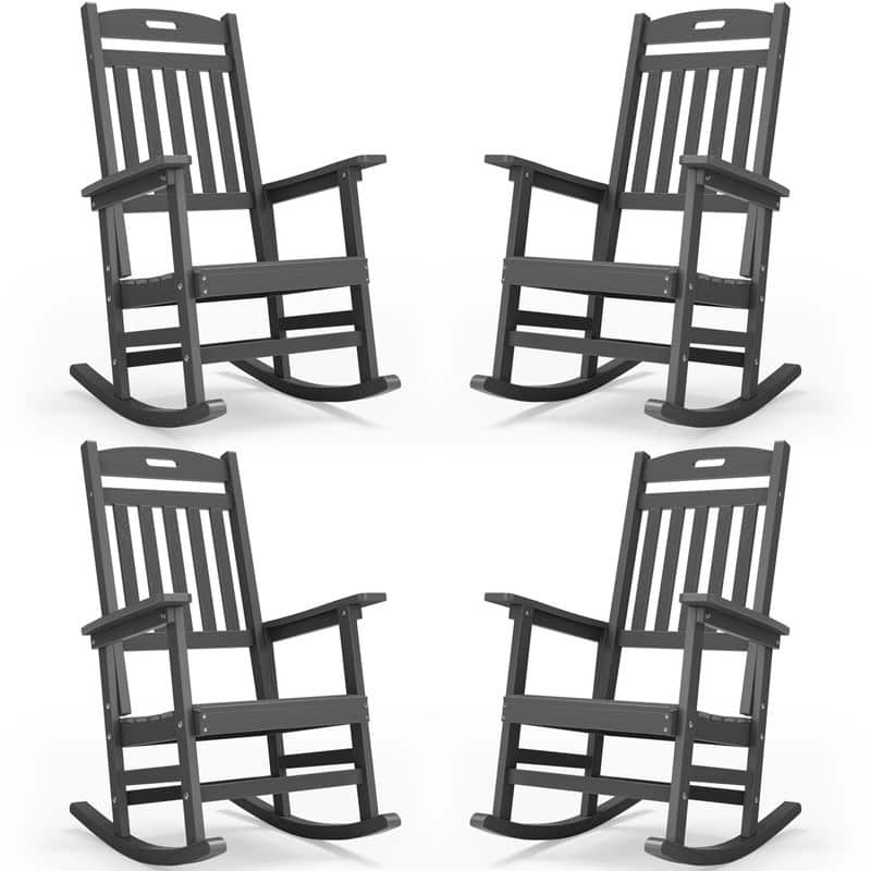 WINSOON All Weather Outdoor/ Indoor Rocking Chair, Set of 4