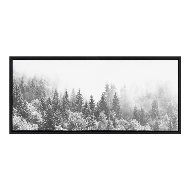 Kate and Laurel Sylvie Fog Framed Canvas by The Creative Bunch Studio - 18x40 - Plastic - Black