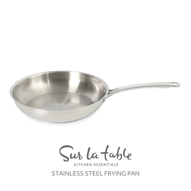 Sur La Table Kitchen Essentials Stainless Steel Frying Pan - Induction Ready Skillet with Tri-Ply Base, Polished Finish