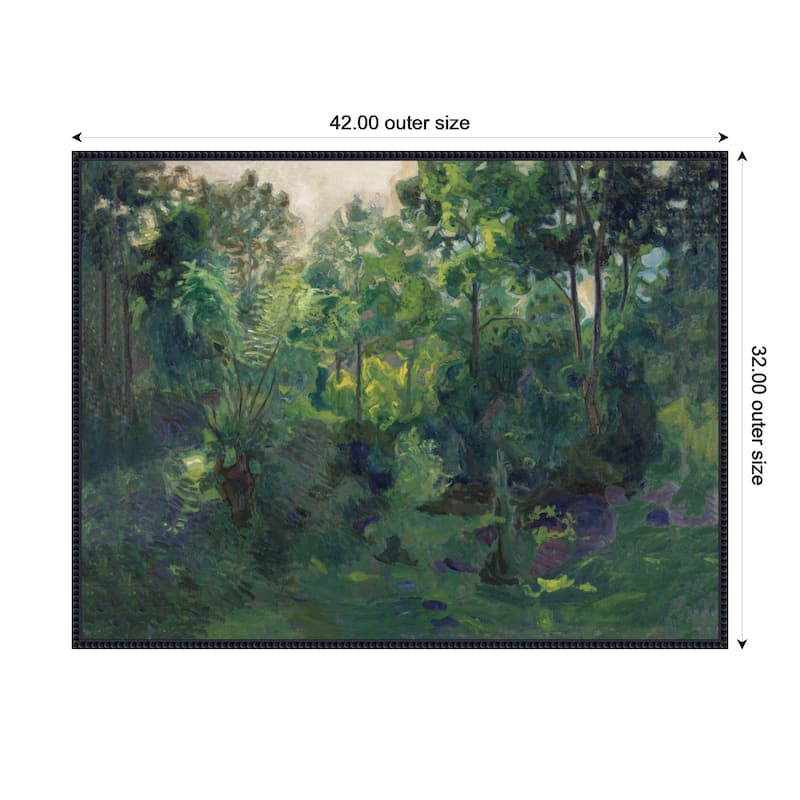Kate and Laurel Wooded Landscape 1900 Thorvald Erichsen by Nostalgia Prints Framed Canvas Wall Art Print