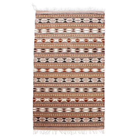 Novica Handmade Earthen Codex Zapotec Wool Area Rug (2.5X5) - 6' x 7'