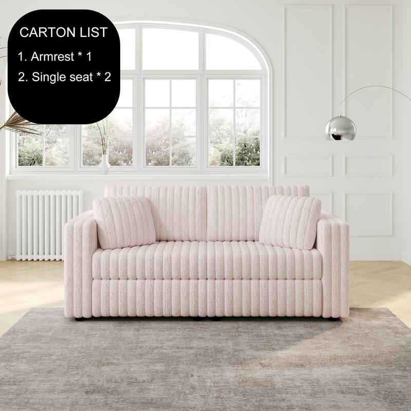 75.6" Soft Modular 2-person Sofa - Highly Comfortable with Distinctive Design. Perfect for Bedroom & Living Room.Light