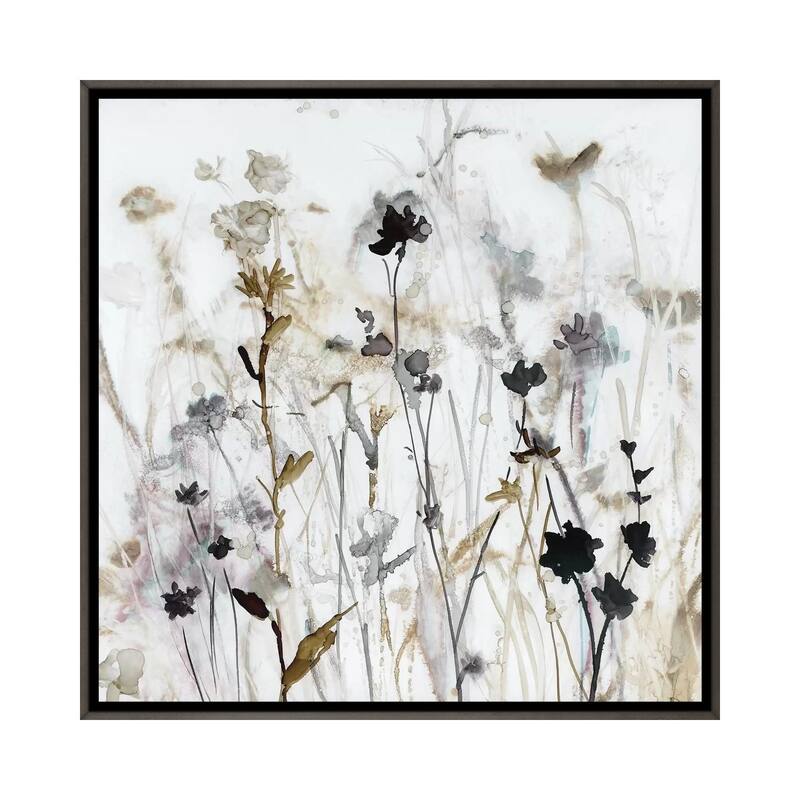 iCanvas "Wildflower Mist I" by Carol Robinson Framed - 18x18 - Charcoal