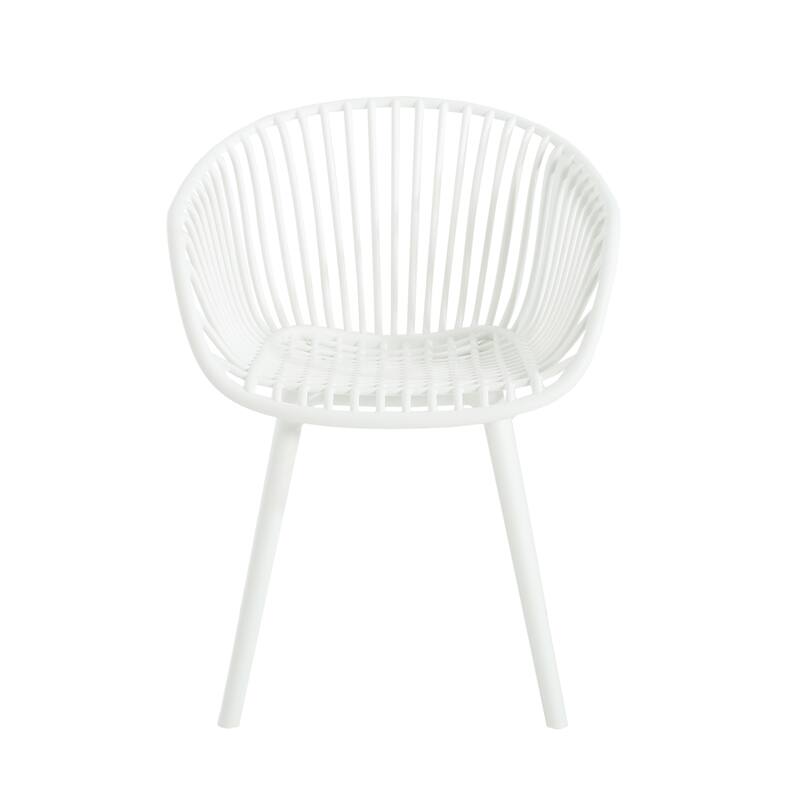 Outdoor Dining Chairs Set of 2 Patio Chairs, White Reading Chair Accent Chair Reception Chair Side Chair