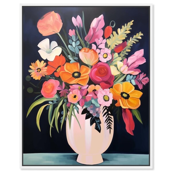 Some Flowers Are Vibrant Canvas Colorful Maximalist Flower Art by