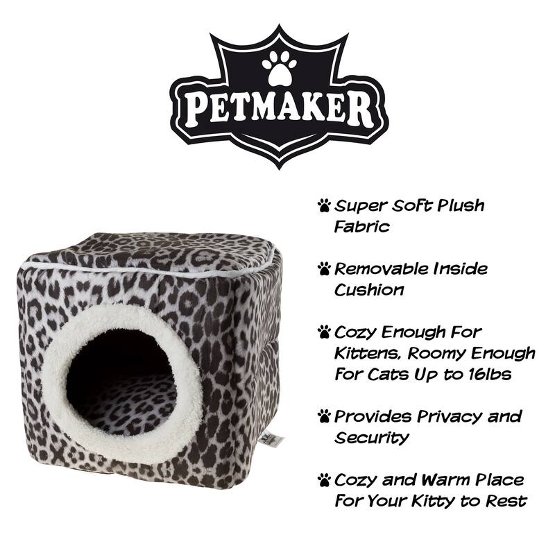 PETMAKER Cozy Cat Cave Enclosed Cube Indoor Pet Bed