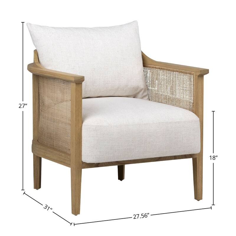 Madison Polyester Blend Upholstered Occasional Chair, Off-White