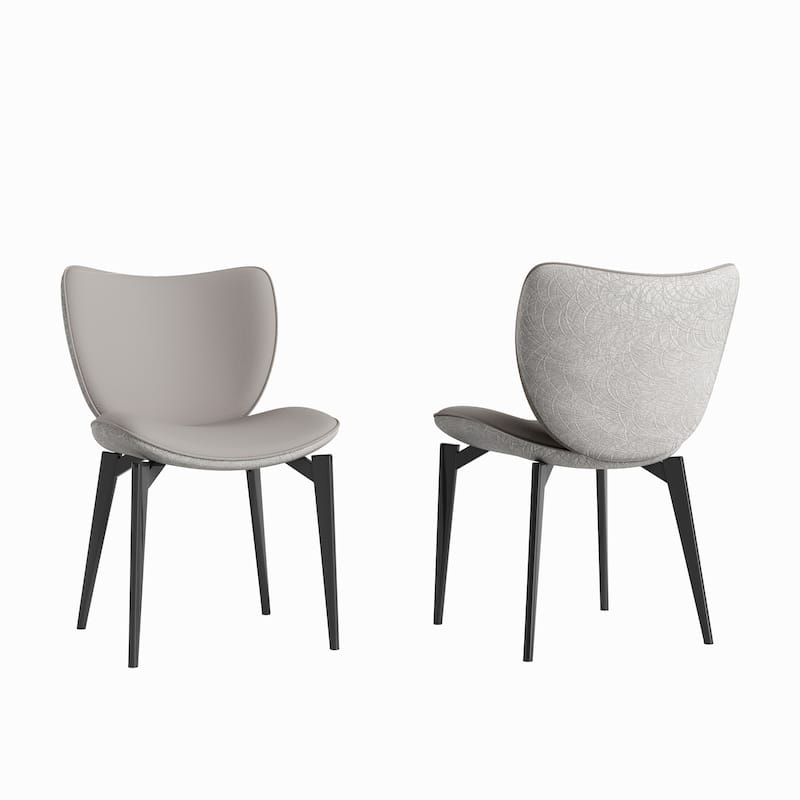 Gray Side Chair Kitchen Chair Vanity Chair Set of 2 Reception Chair Meeting Room Chair with Metal Legs - Gray