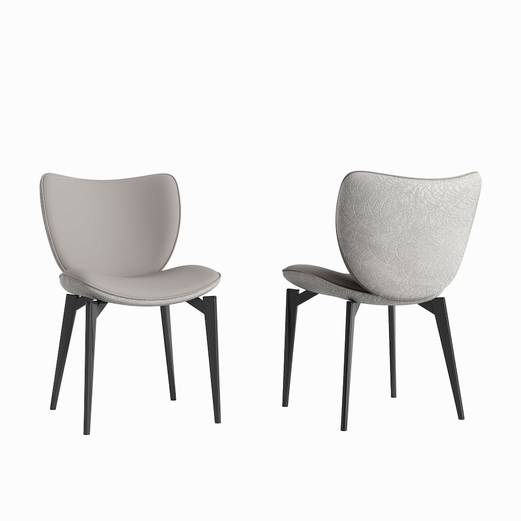Gray Side Chair Kitchen Chair Vanity Chair Set of 2 Reception Chair Meeting Room Chair with Metal Legs