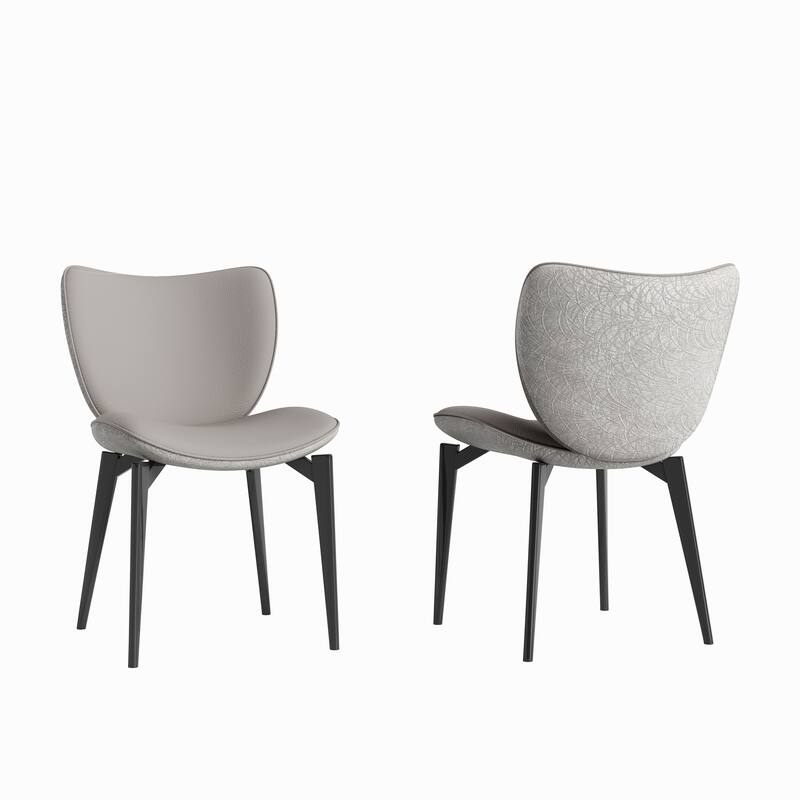 Roomfitters Dining Chairs Set of 2, Modern PU Leather Kitchen Side Chair, Upholstered Seat with Metal Legs