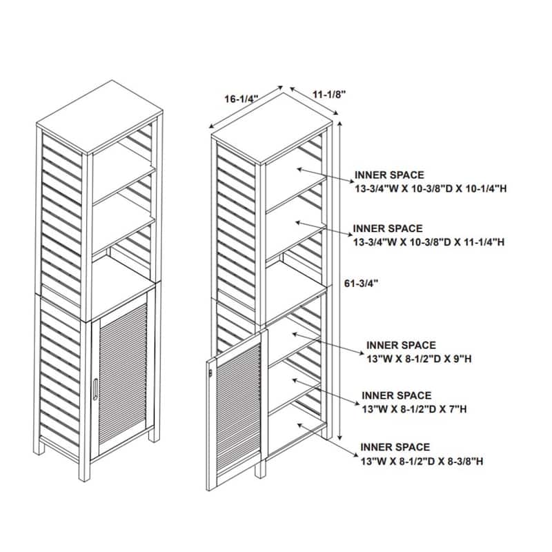 Tall Bamboo Storage Cabinet - 61.75"