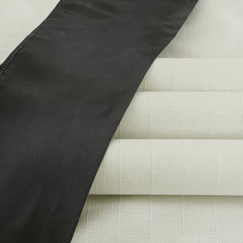 Exclusive Fabrics Fresh Pop Dobby Taffeta Side Bordered Light Filtering Curtains for Bedroom & Living Room Curtains (1 Panel)