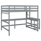 preview thumbnail 6 of 16, Full Size Loft Bed Kids Bed with Built-in Desk Ladder Platform and Ladders Guardrails, Grey