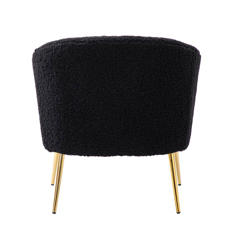 Rovigo Modern Upholstered Living Room Chair Barrel Chair with Metal Legs Set of 2 by HULALA HOME