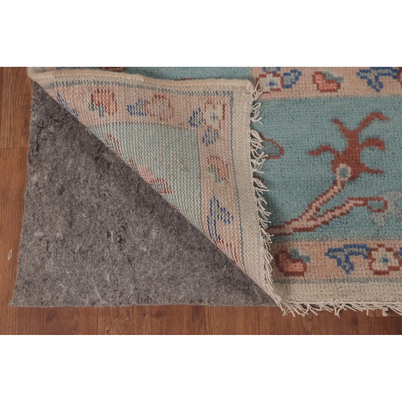 All-Over Oushak Area Rug Hand-Knotted Wool Carpet - 7'11"x 9'10"