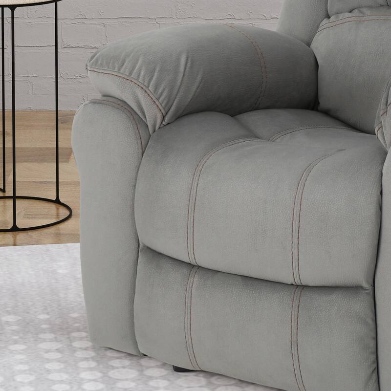 Roomfitters Manual Glider Recliner, Relaxing Recliner for Living Room, Bedroom, Grey