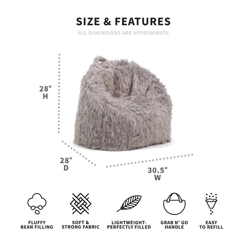 Big Joe Milano Shag Bean Bag Chair