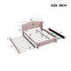 preview thumbnail 14 of 12, Upholstered Platform Bed w/ Wingback Headboard, 1 Twin Trundle & 2 Drawers, Linen Fabric, Queen Size, Beige