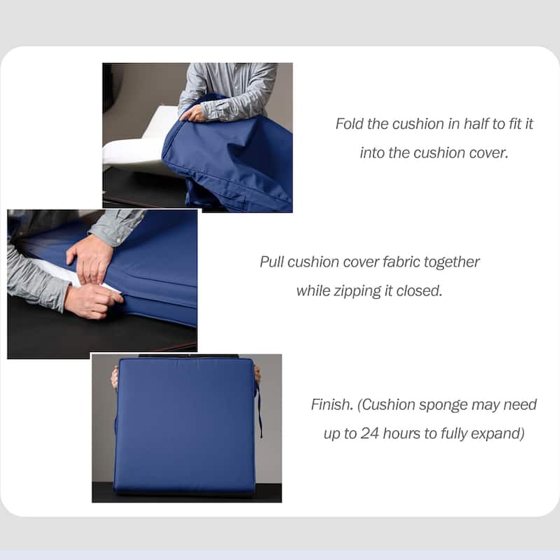AOODOR Outdoor Chair Cushions Set of 2, Outdoor Deep Seat Cushions