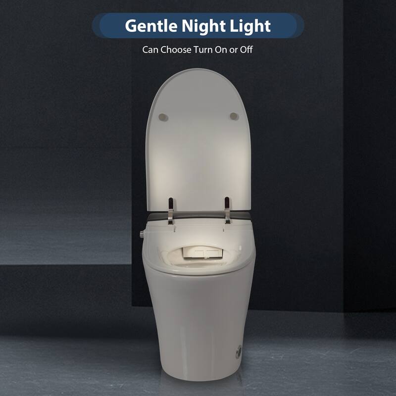 Heated Seat Smart Toilet, One Piece Toilet, Automatic Flush Tankless Toilet without Bidet