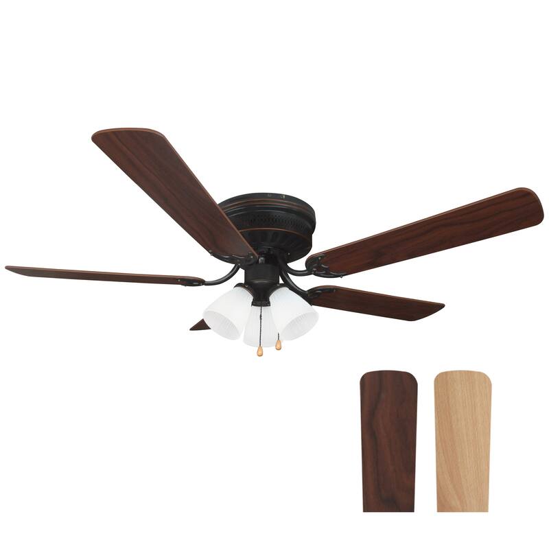 Design House 157388-ORB Millbridge 52-Inch Traditional 3-Speed 5-Blade LED Indoor Hugger/Low Profile Ceiling Fan