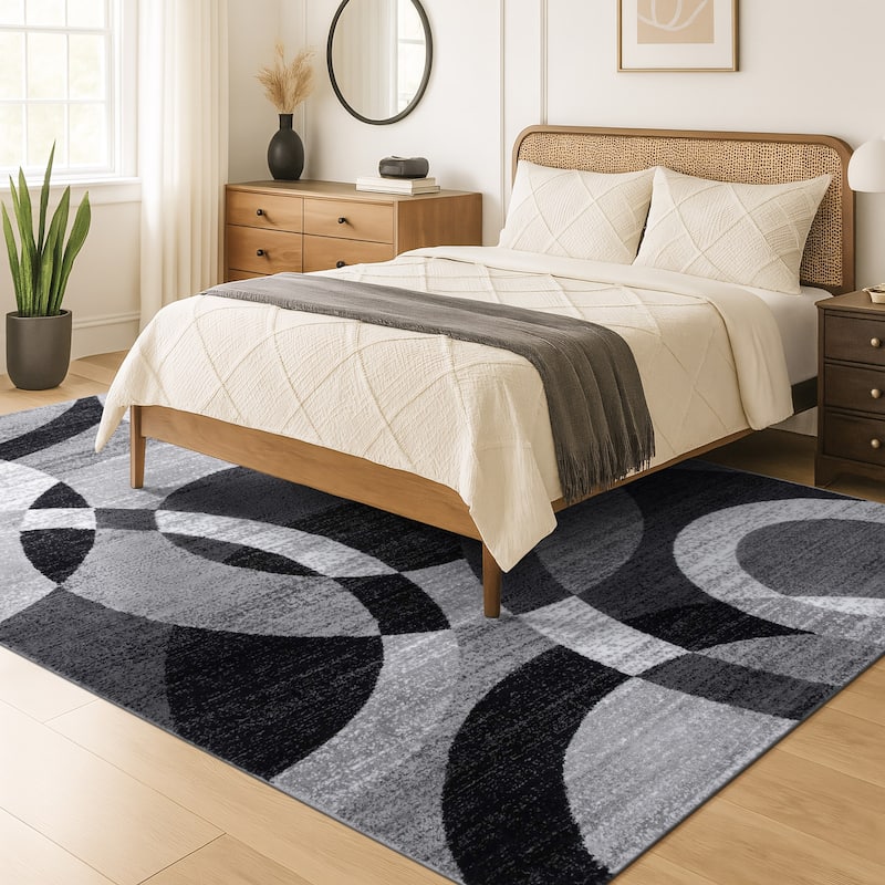 World Rug Gallery Geometric Circles Area Rug