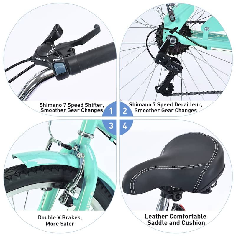 26 in. Steel 7 Speed Cruiser Bike for Women