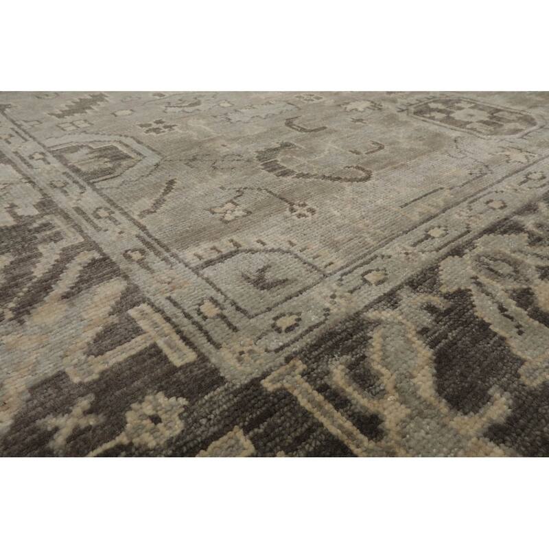 LoomBloom Muted Turkish Oushak Hand Knotted Area Rug Gray Color