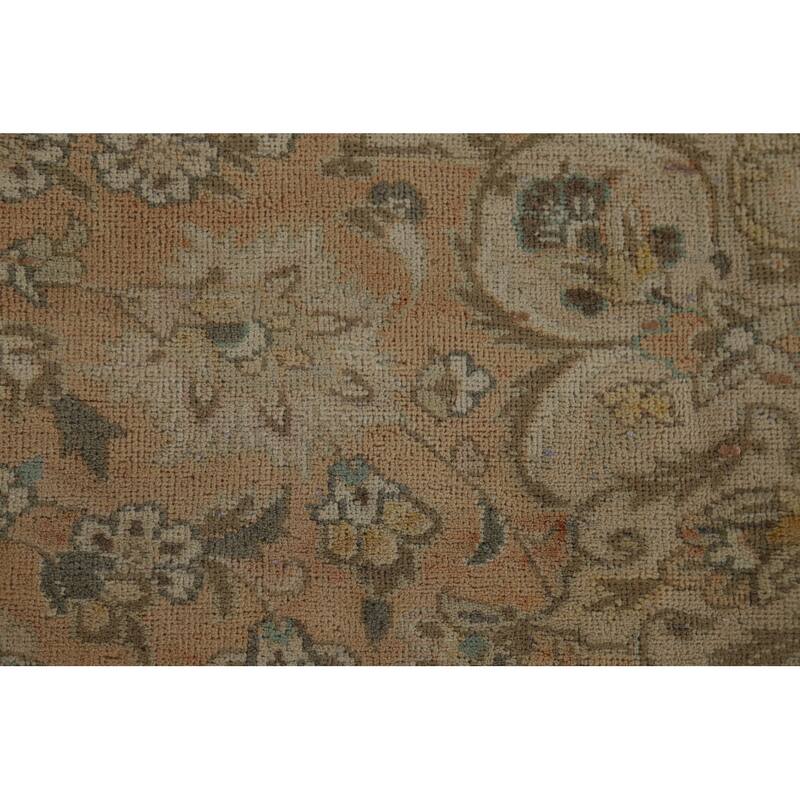 Distressed Kashan Vintage Persian Area Rug Hand-Knotted Wool Carpet - 9'8" x 13'0"