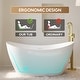 preview thumbnail 9 of 26, Freestanding Soaking Bathtub,100% Pure Virgin Acrylic with Drain And Groove Overflow,Glossy White