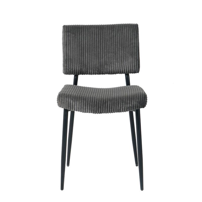 Set of 2 Fabric Dining Chair Grey Side Chair Accent Chairs with Back