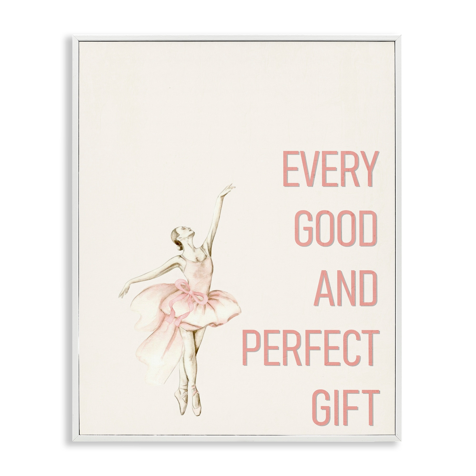 Stupell Good & Perfect Gift Ballerina Framed Giclee Art Design By Kim Allen