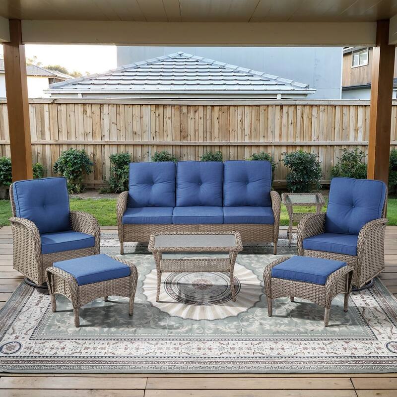 Gymojoy Outdoor Wicker Patio Furniture Sofa Chair Set Weather-Resistant