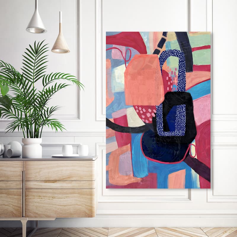 Wynwood Studio Canvas Abstract Coral Vortex Pink and Modern & Contemporary Wall Art Canvas Print - 54 x 36