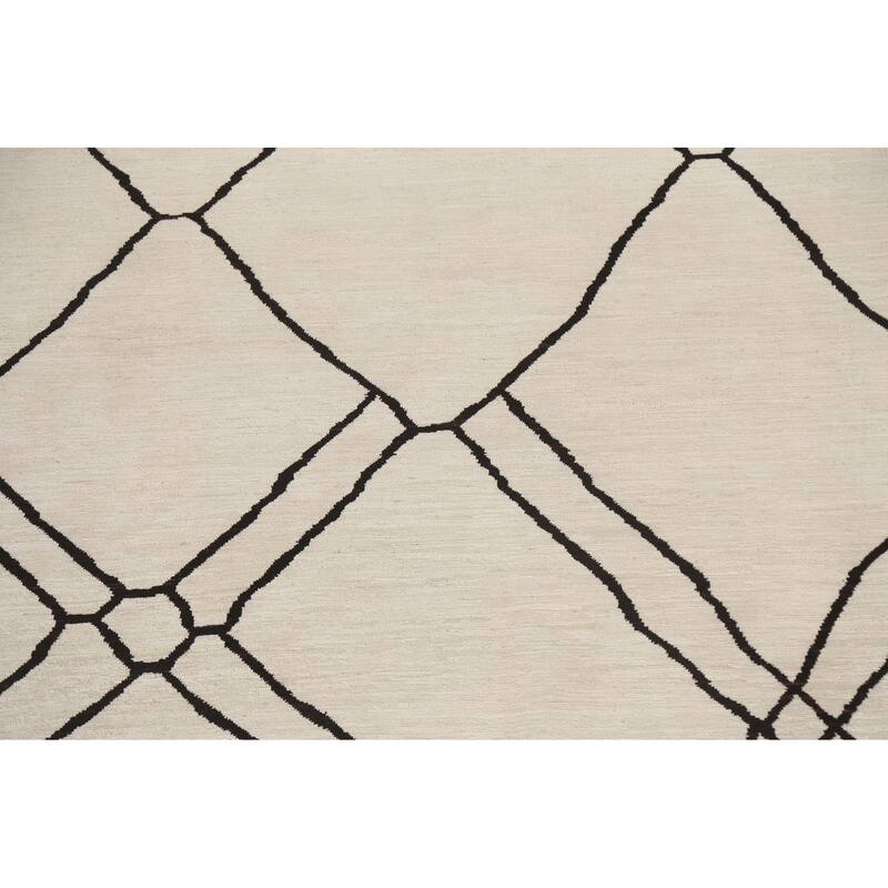 Vegetable Dye Moroccan Contemporary Area Rug Hand-knotted Wool Carpet - 6'5" x 9'9"