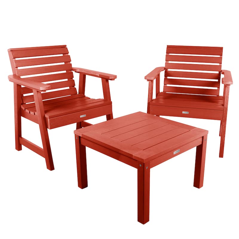 HIGHWOOD Weatherly Garden Chairs Conversation Set - Rustic Red