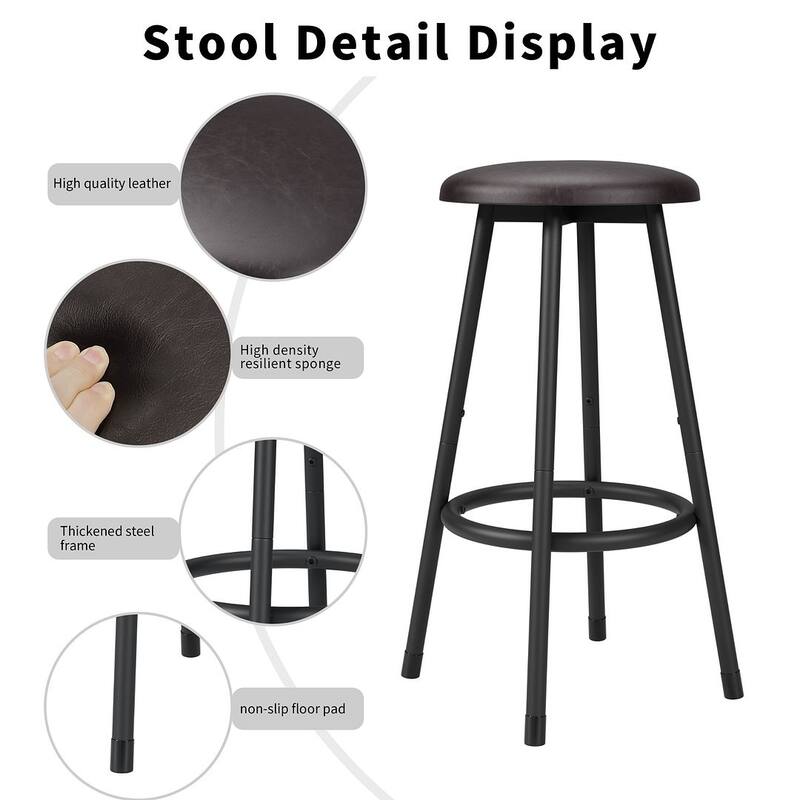 5 PCS Kitchen Counter Height Pub Table Set with 4 Stools
