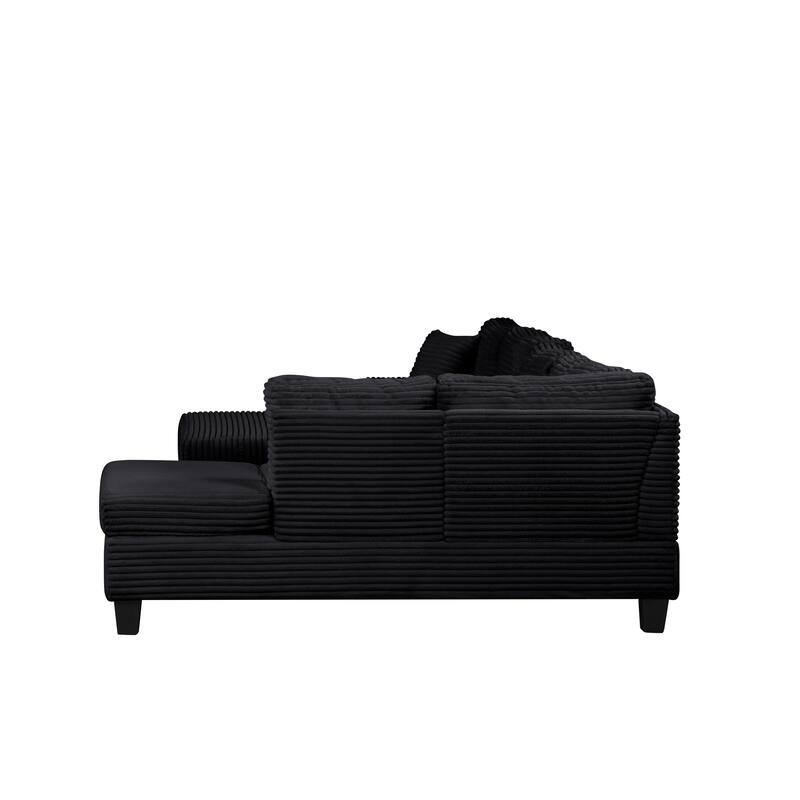 Cozy Modern & Contemporary Style Sectional Sofa Made with Wood & Upholstered Velvet