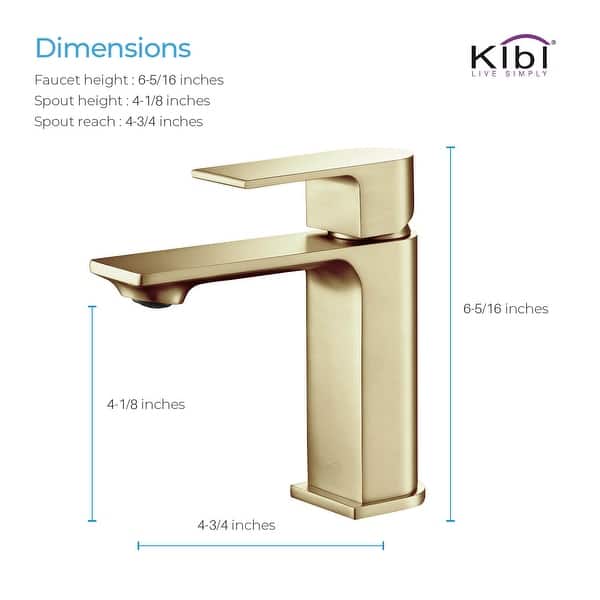dimension image slide 1 of 4, Lead-free Solid Brass Single Handle Bathroom Vanity Faucet with Hose