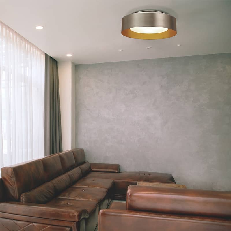 White And Gold Modern Ceiling Light 16 inch - 16"