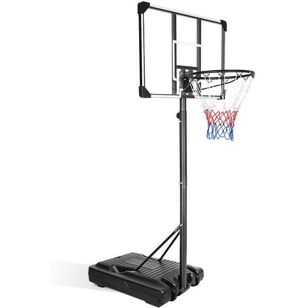 slide 2 of 8, Transparent Goal Basketball Height Adjustable Backboard with Wheels,Outdoor Indoor Basketball Goal Game Play