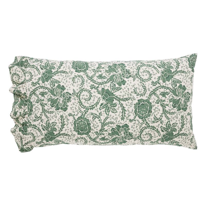 Dorset Green Floral Pillow Case Set - King