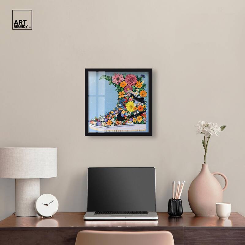 Blooming Floral Sneaker Shadowbox by Art Remedy