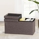 preview thumbnail 75 of 89, 30 Inch Smart Lift Top Button Tufted Fabric Storage Ottoman by Crown Comfort Brown