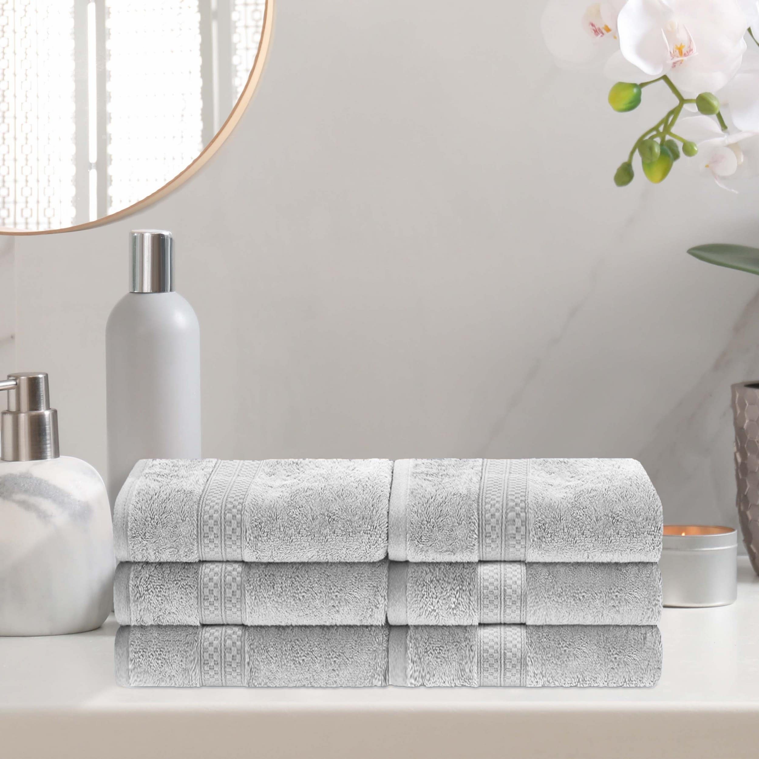 Superior Rayon from Bamboo and Cotton Hand Towel - (Set of 6)